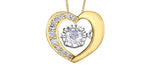 Yellow Gold Pulse Heart Diamond Necklace