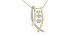 10kt White & Yellow Gold Pulse Diamond Necklace
