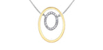 10kt Yellow Gold Oval Diamond Necklace