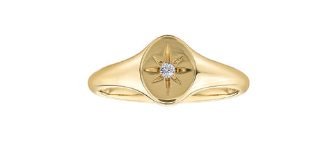 Maple Leaf Diamonds - Signet Diamond Ring