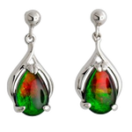 Sterling Silver Teardrop Nina Earrings by Korite Ammolite