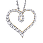 Yellow & White Gold Diamond Heart Necklace
