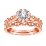Rose Gold Diamond Engagement Set
