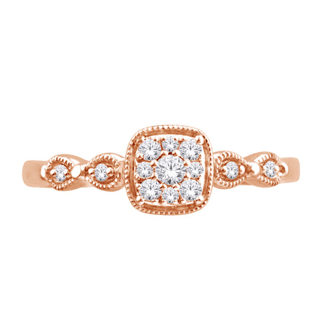 Rose Gold Diamond Cluster ring