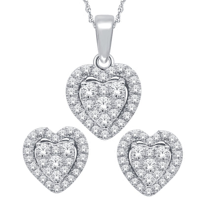 10KT DIAMOND HEART SET