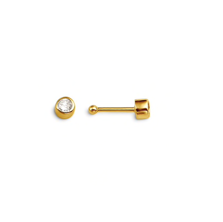 14kt Yellow Gold Bezal CZ Nose Stud