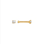 14kt Yellow Gold Claw CZ Nose Stud