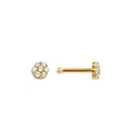 14kt Yellow Gold CZ Cluster Nose Stud