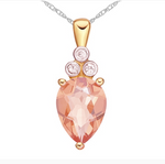 10kt Rose Gold Morganite & Diamond Necklace