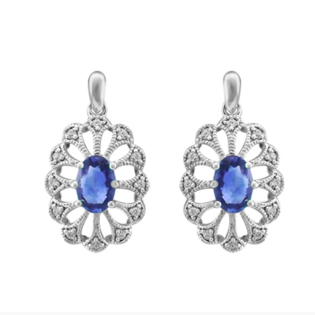 10kt White Gold Sapphire Diamond Earrings Tany s Jewellery