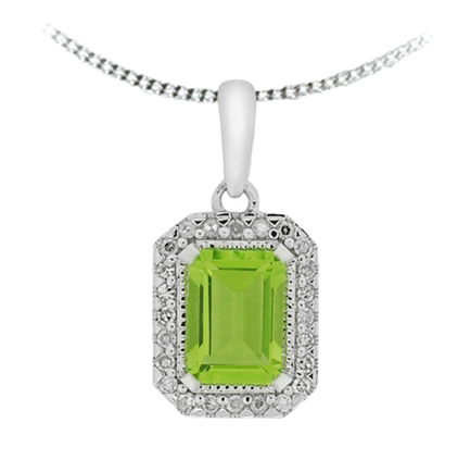 Peridot and 2025 diamond pendant