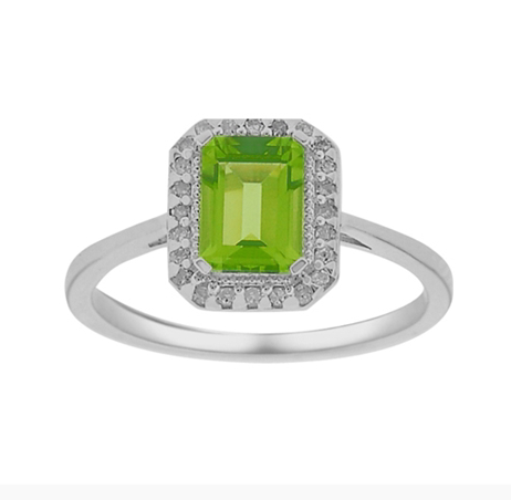 Peridot and discount diamond ring