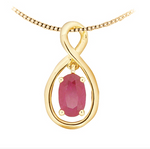 10kt Yellow Gold Ruby & Necklace