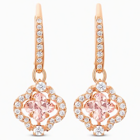 Swarovski Una drop earrings Clover, Pink 5516477