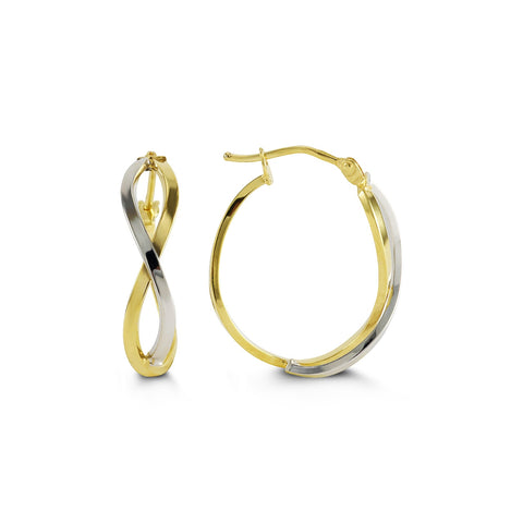 Bella Collection - Two-toned Twist Hoop Earrings