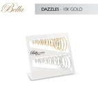 DAZZLES - Yellow/White Gold Diamond Cut Sleepers, various sizes