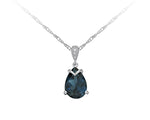 10kt White Gold London Blue Topaz & Diamond Necklace