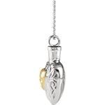 Sterling Silver Pet Heart Ash Holder 18" Necklace