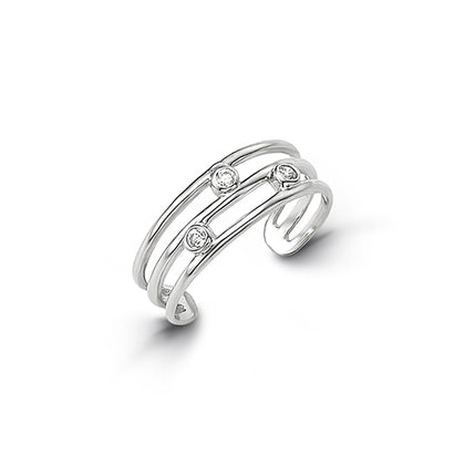 White Gold CZ Mindi or Toe Ring - Adjustable