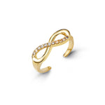 10kt Yellow Gold Infinity CZ Mindi or Toe Ring - Adjustable