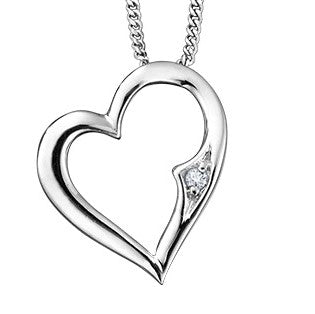 White Gold Diamond Heart Necklace