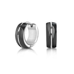 ITALGEM STEEL BLACK EARRINGS