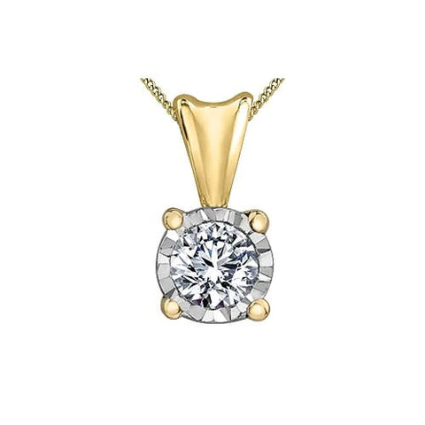 10kt Yellow Gold Diamond Solitaire Necklace