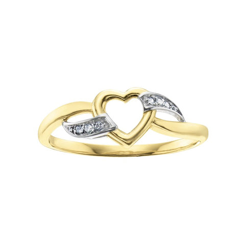 10kt Yellow Gold Diamond Heart Ring