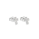 AMEN SILVER Cross Stud Earrings