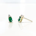 10kt Yellow Gold Emerald Earrings