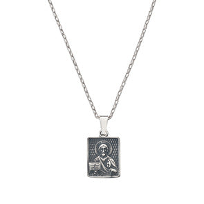 AMEN SILVER Jesus Medal Necklace