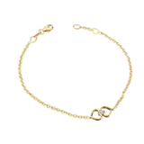 Gold Diamond Double Heart Bracelet