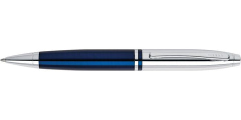 Cross Calais Chrome & Blue Lacquer Ballpoint Pen