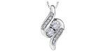 White Gold Diamond "You and Me" Necklace