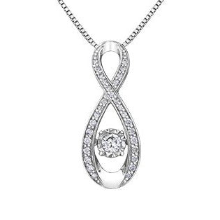 10kt White Gold Pulse Diamond Necklace