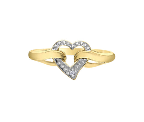 Yellow Gold Diamond Heart Ring