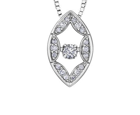 10kt White Gold Pulse Diamond Necklace