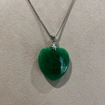 14kt White Gold Jade Heart Necklace